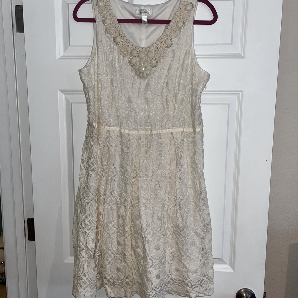 White mid length dress